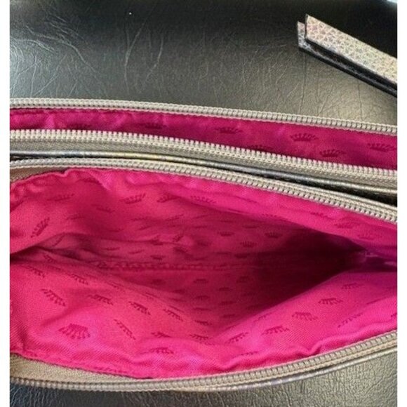 Juicy Couture Quilted Metallic Wristlet With Chain Strap & Pink Crown Lining - Picture 5 of 5